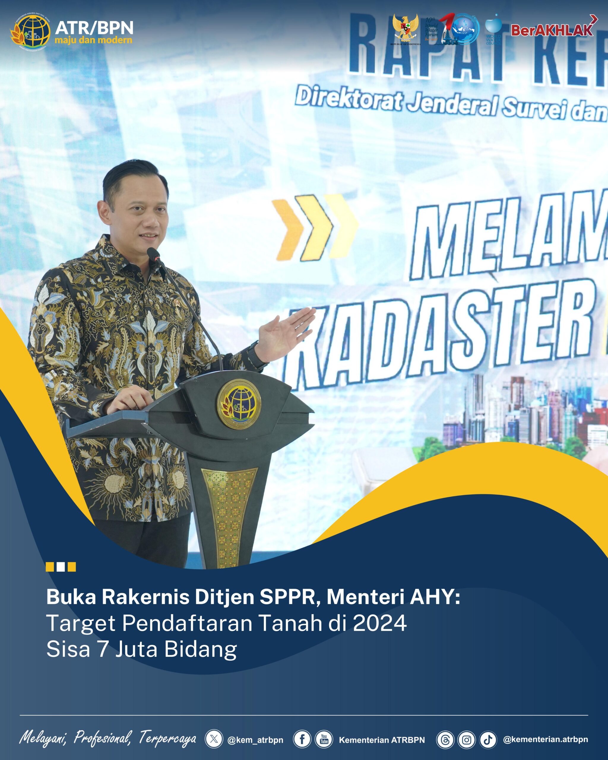 Buka Rakernis Ditjen Sppr Menteri Ahy Capai Target Pendaftaran Sisa