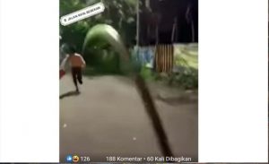 Viral, Pemuda Acungkan Sajam di Taman