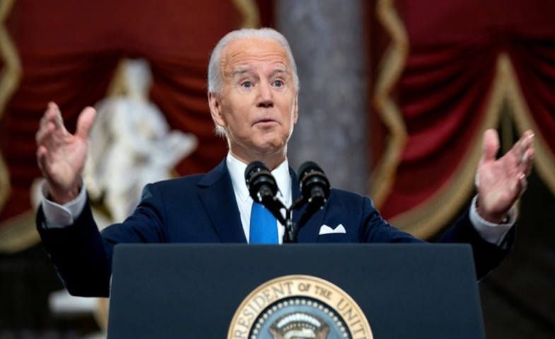 Presiden As Joe Biden Gelar Konsferensi Pers di Gedung Putih