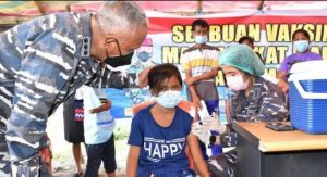 TNI AL Habiskan 310 Dosis saat Vaksinasi Covid-19 di 3 Pulau Minahasa Utara