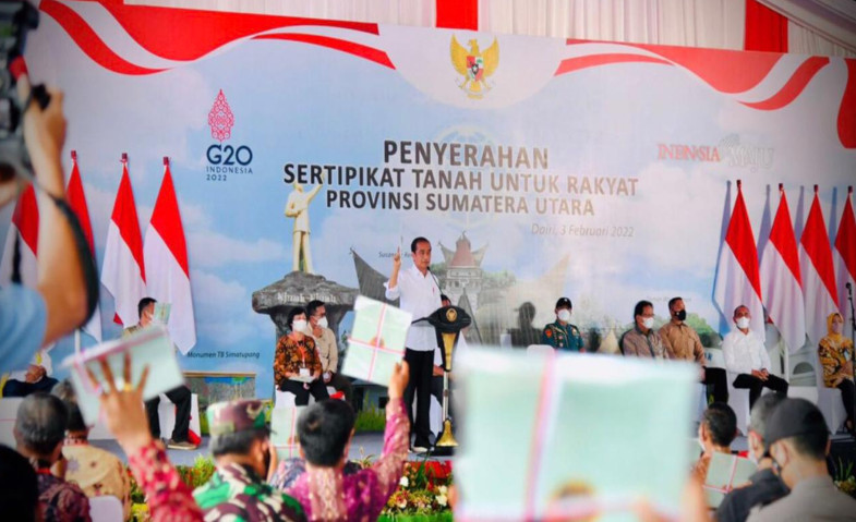 Jokowi: Sertifikat Tanah Sebagai Tanda Bukti Hukum Kepemilikan