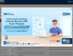 BRI Stop Layanan Internet Banking Versi Website pada 28 Februari 2023