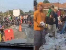 Truk Pengangkut Susu Kaleng Terguling, Warga Indramayu Menjarah 