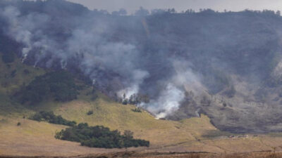 Kebakaran Gunung Bromo akibat Flare Foto Prewedding Akhirnya Padam, Petugas Masih Siaga