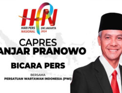 Capres Ganjar Pranowo Bicara Pers Bersama PWI Digelar Kamis, 30 November
